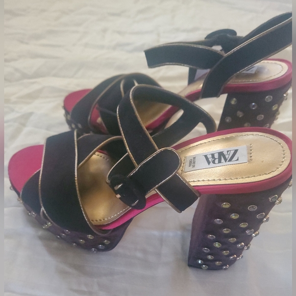 Zara Studio Embellished Platform Heels - Picture 5 of 6